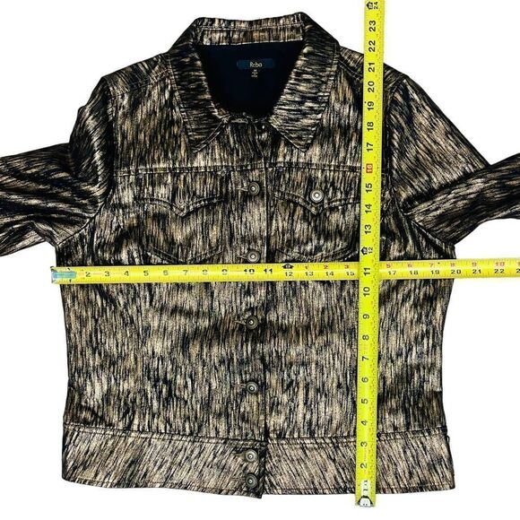 Reba Jacket Disco Gold Button Up Pockets Lightweight Sz M NWOT - Picture 7 of 12